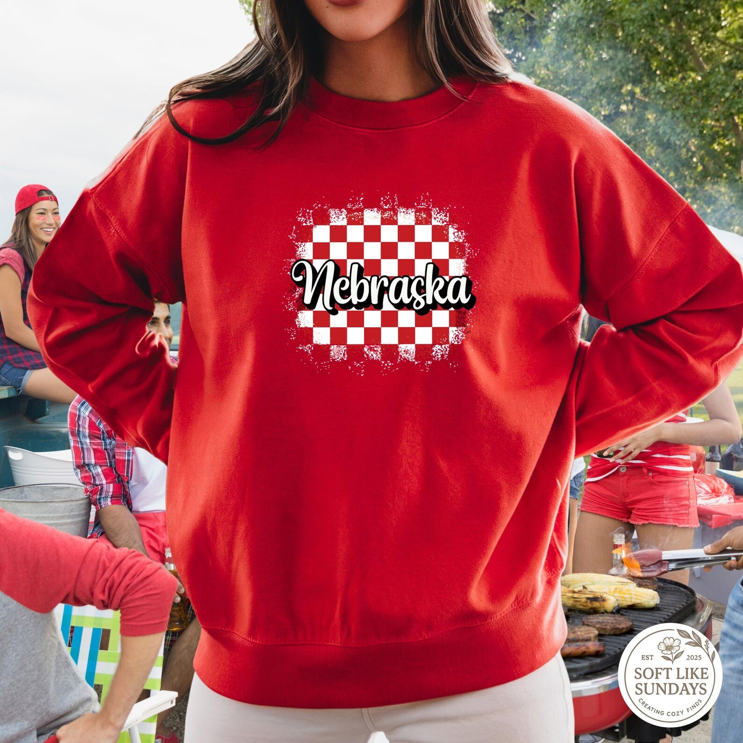 Nebraska Checkered Sweatshirt