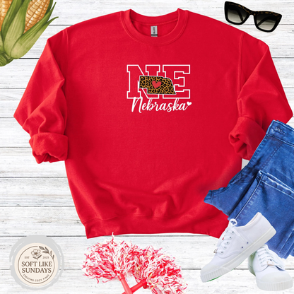 Nebraska Leopard Heart Design