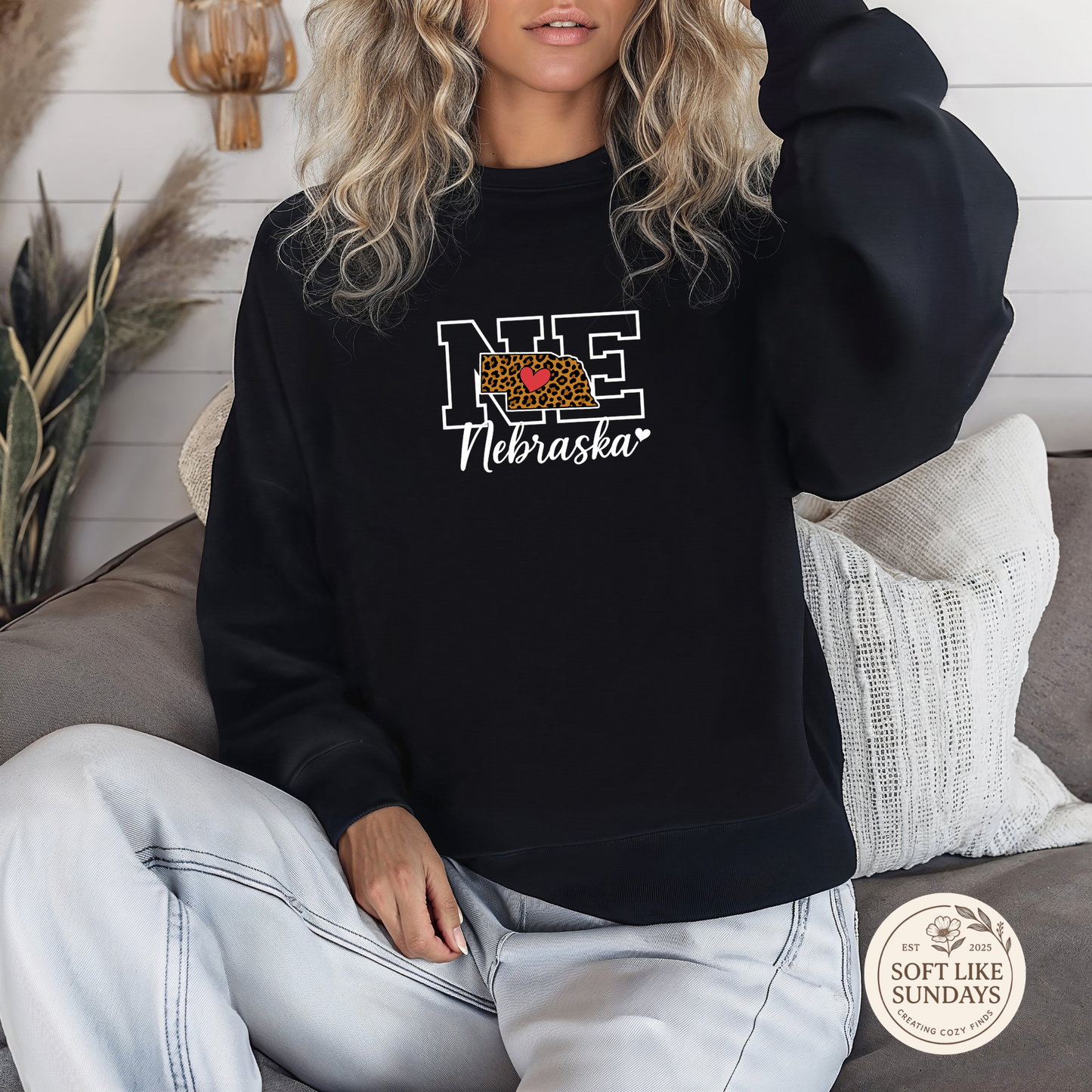 Nebraska Leopard Heart Design