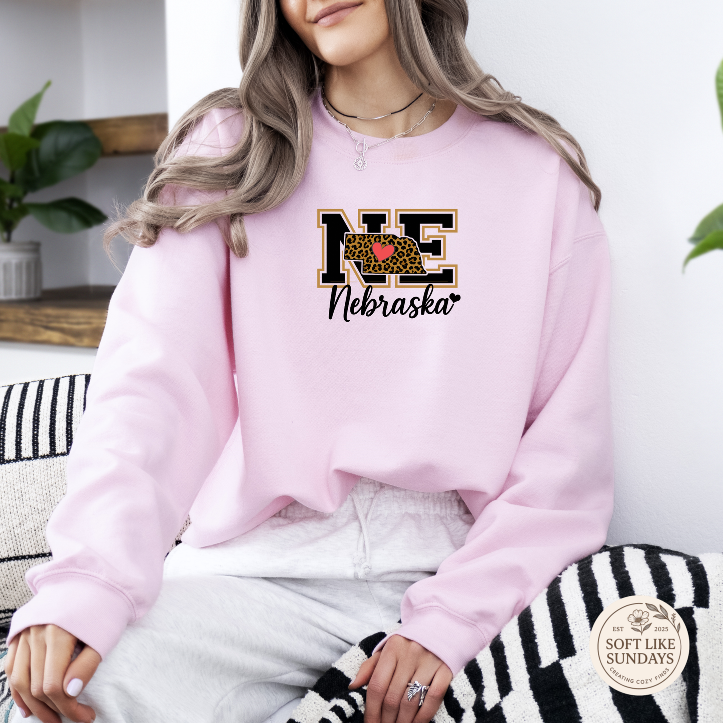 Nebraska Leopard Heart Design