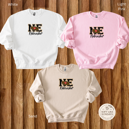Nebraska Leopard Heart Design
