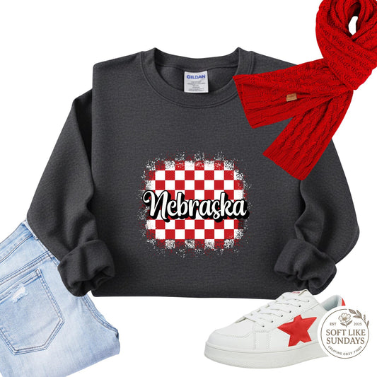 Nebraska Checkered Sweatshirt