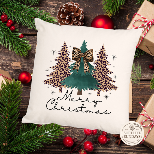 Leopard Trees Christmas Pillow