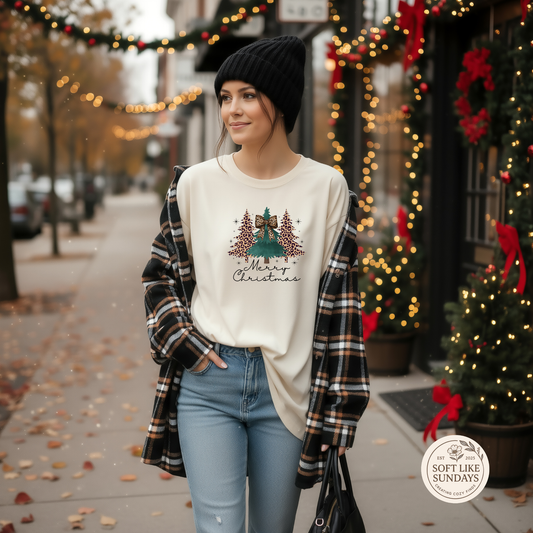 Leopard Tree Christmas Tee